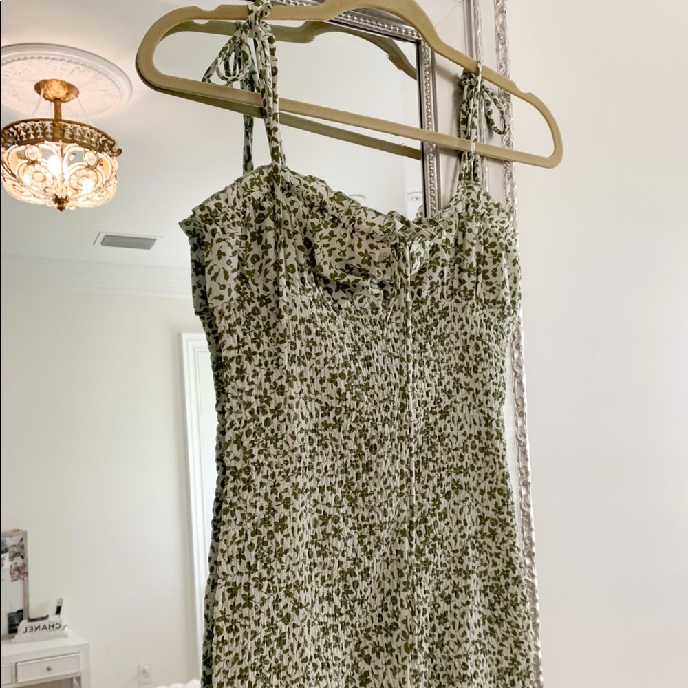 Green Floral Mini Dress